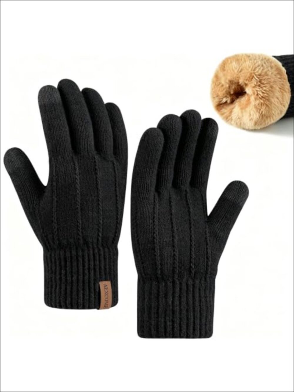Winter Gloves Men Touchscreen Fleece Lined Warm Ski Gloves Cold Weather